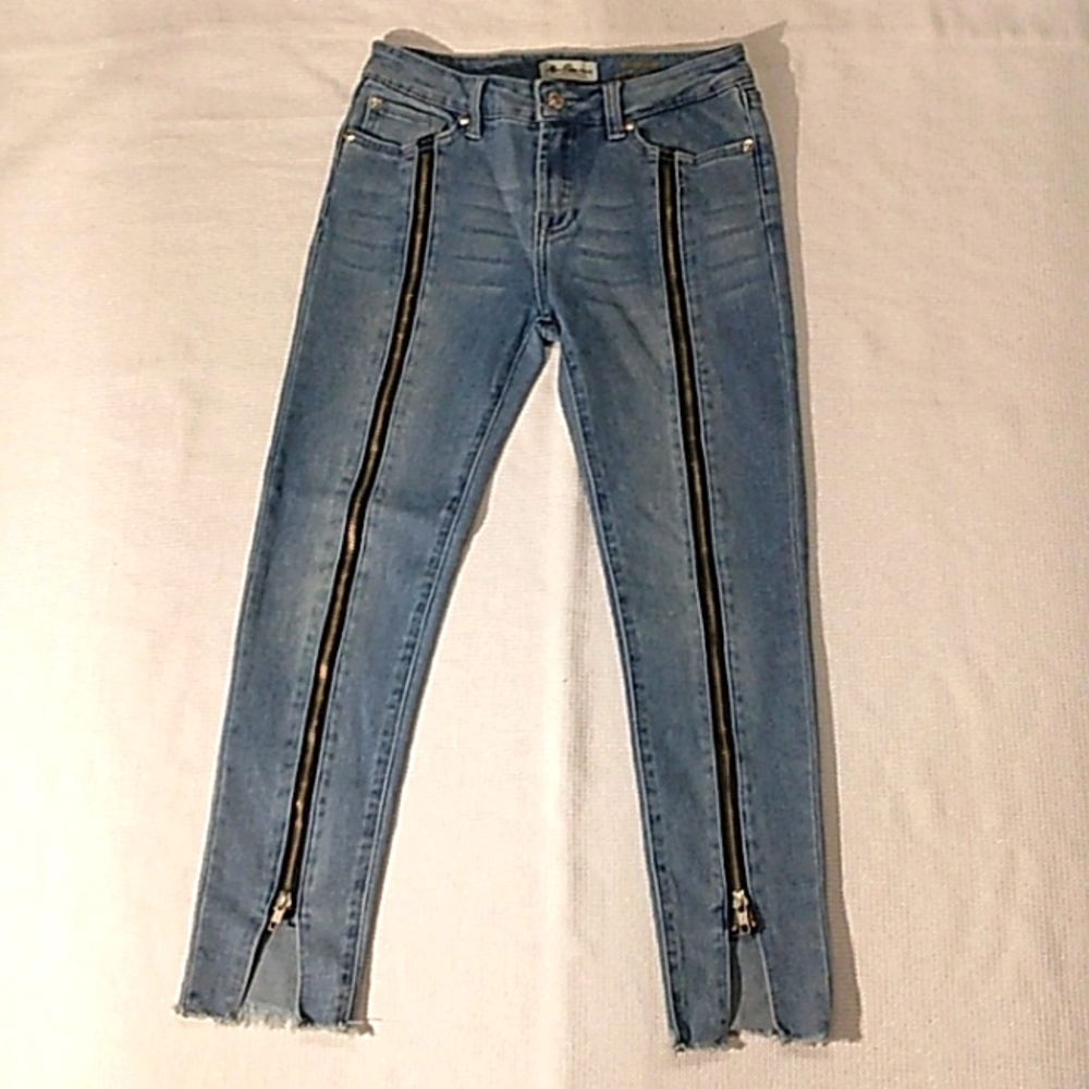 7 Seven for All Mankind Luxe Vintage Ankle Skinny Jeans Girls size‎ 14 Zip Front